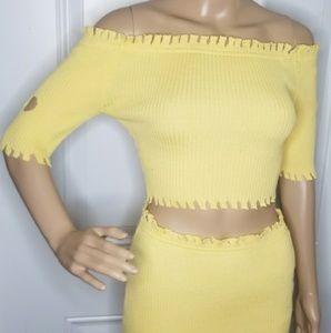 CUT OUT DESIGN CROP TOP AND SKIRT SET